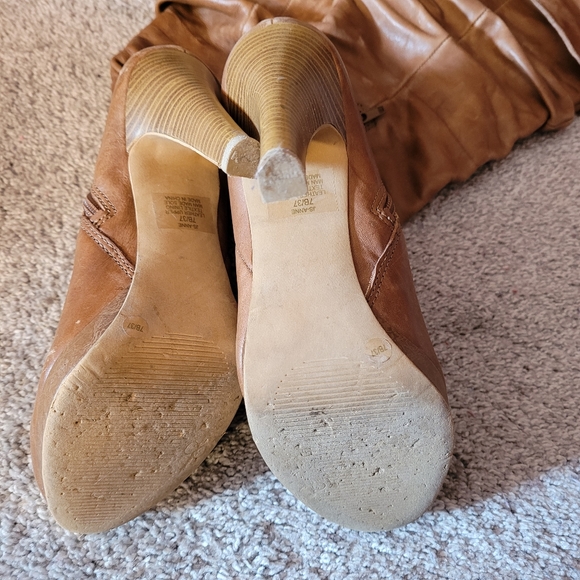 Jessica Simpson  Platform High Heel High Boot Brown Size 7B Leather Outer Anne - Picture 7 of 8